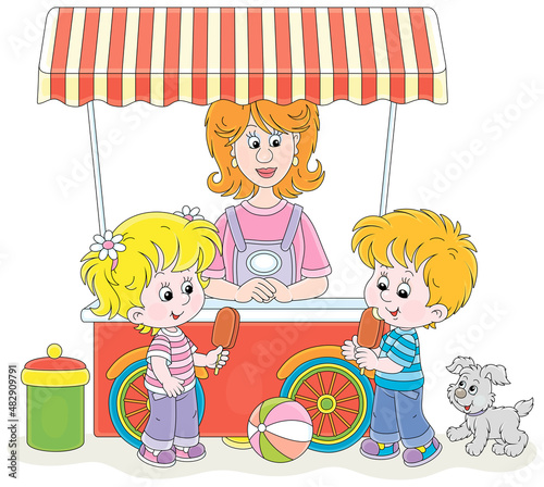Happy little kids with choc...