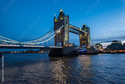 Night view of Tower Bridge in London