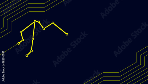 constellation of the zodiac Aquarius, microchip, printed circuit board, starry sky