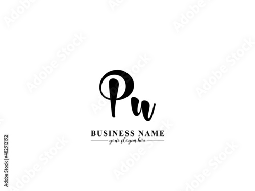 Initial Luxury PU Signature Logo, Creative Signature pu logo image with feminine beauty salon fashion modern luxury letter icon design