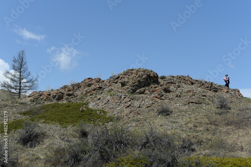 Mountain landscape near the North Chui ridge in the Kosh-Agach district of the Altai Republic. Russia photo