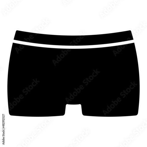 Boyshort Panties Flat Icon Isolated On White Background