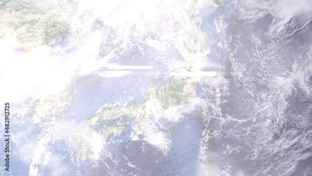 Zoom in from space and focus on Japan, Toyama. 3D Animation. Background for travel intro. Elements of this image furnished by NASA Zoom in from space and focus on Japan, Toyama. 3D Animation. Background for travel intro. Elements of this image furnished by NASA