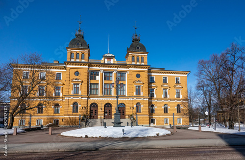 City hall of Oulu city build in 1886.in wintertime
