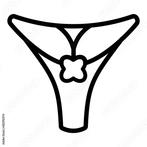 String Panties Flat Icon Isolated On White Background