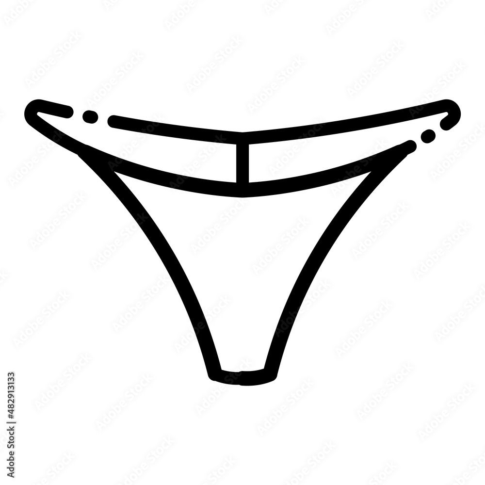String Panties Flat Icon Isolated On White Background String Panties Flat Icon Isolated On White Background