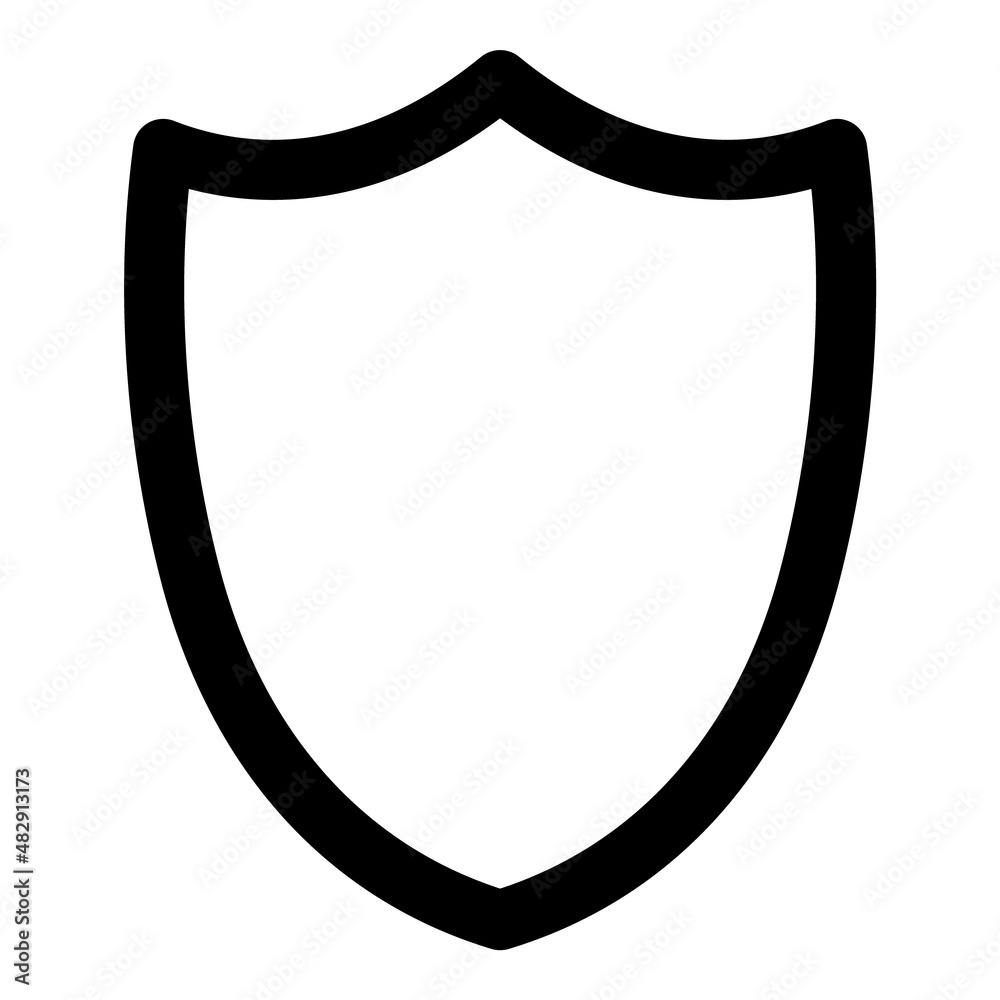 Shield Protection Flat Icon Isolated On White Background