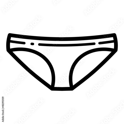 Underwear Panties Flat Icon Isolated On White Background