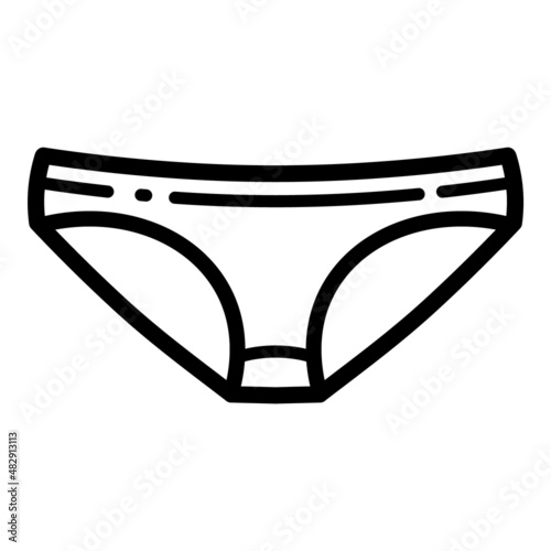 Underwear Panties Flat Icon Isolated On White Background