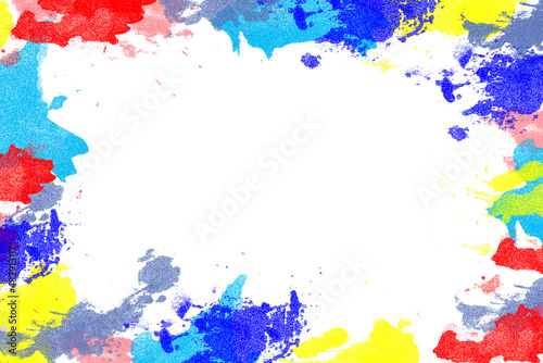 Abstract frame of multicolored brushstrokes