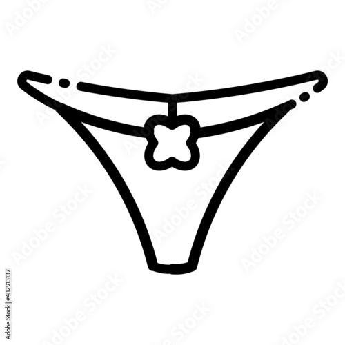String Panties Flat Icon Isolated On White Background