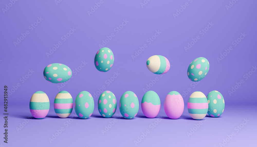 line of messy easter eggs line of messy easter eggs