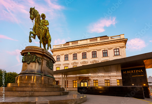 Erzherzog Albrecht Denkmal monument at Albertina museum in Vienna, Austria photo