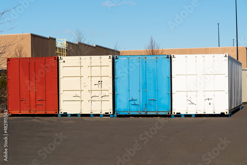 containers on the ground shipping metal