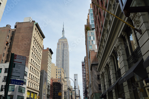 New York street with the Empire State at the end