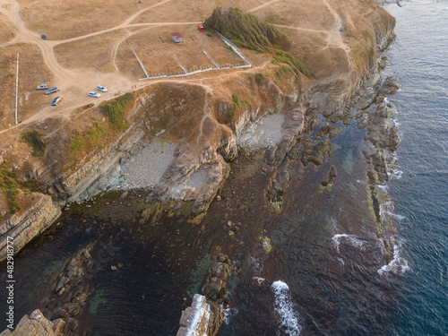 Aerial view of rock formations The ships, Sinemorets, Bulgaria