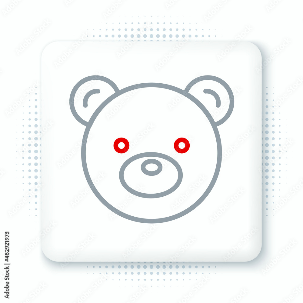 Line Teddy bear plush toy icon isolated on white background. Colorful outline concept. Vector