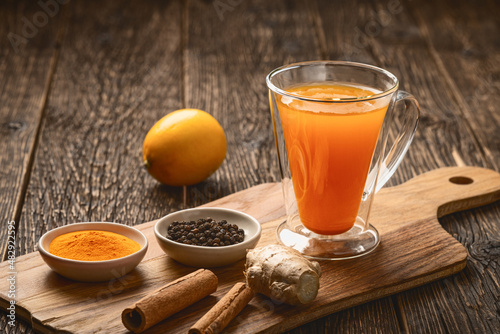 A cup of ginger and turmeric tea to boost immunity