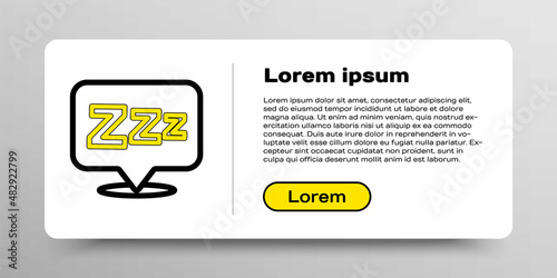 Line Sleepy icon isolated on white background. Sleepy zzz black talk bubble. Colorful outline concept. Vector