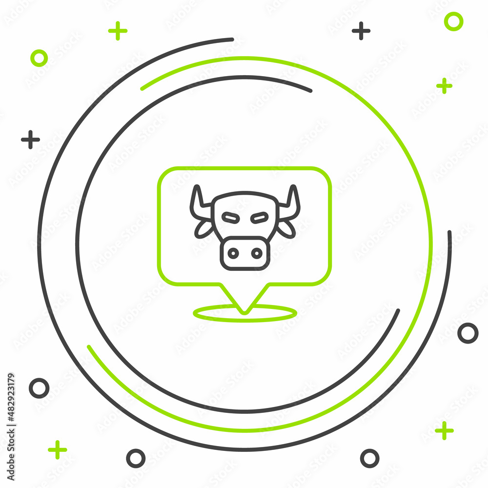 Line Cow head icon isolated on white background. Colorful outline concept. Vector Line Cow head icon isolated on white background. Colorful outline concept. Vector