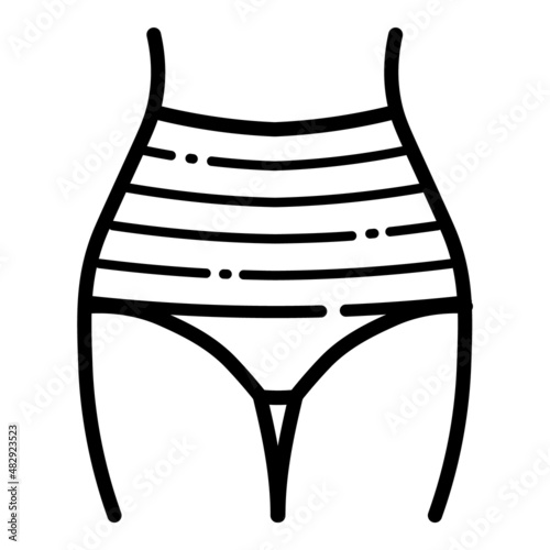 Female Corset Flat Icon Isolated On White Background