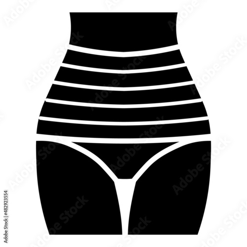 Female Corset Flat Icon Isolated On White Background