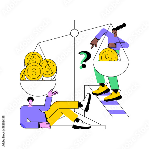Gender discrimination abstract concept vector illustration. Sexism, gender roles and stereotypes, workplace inequality, skills and capabilities, women rights, labor market abstract metaphor.