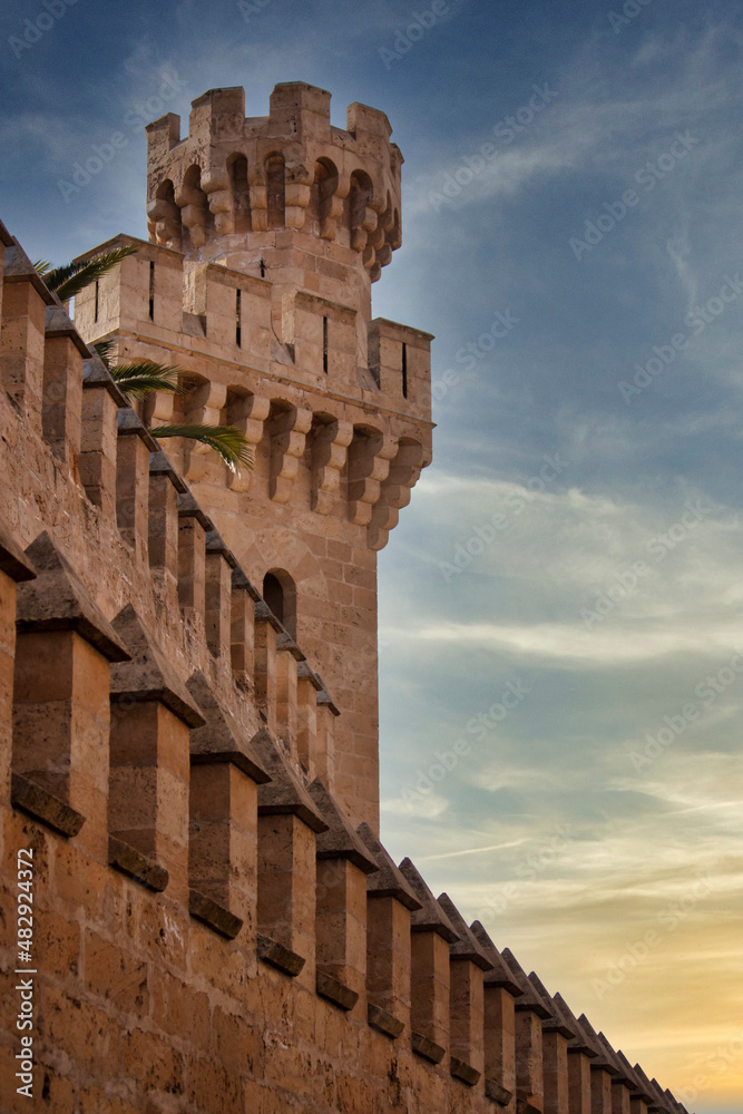 A tower of a castle in Mallorca