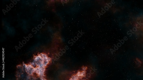 Nebula and galaxies in space. Etherial Image of the Heavens. star particle motion. starlight nebula in galaxy at universe