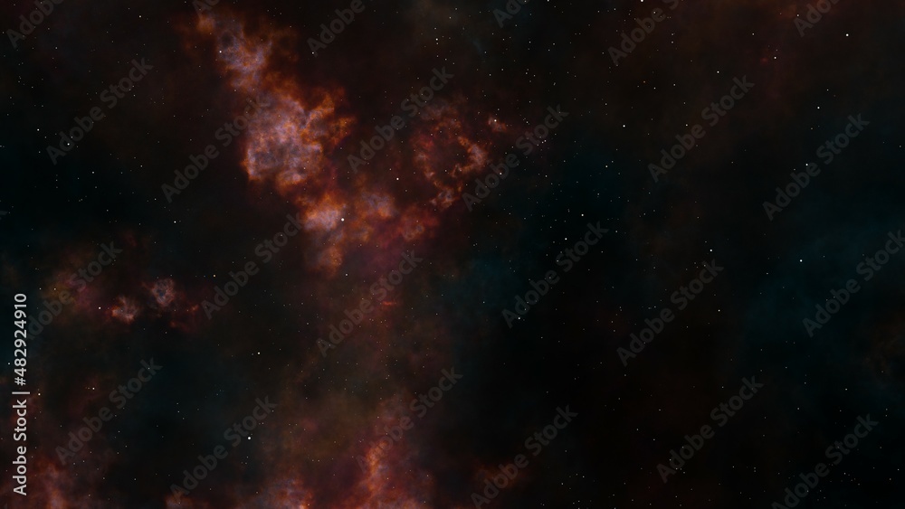 Deep space nebula with stars. Supernova Multicolor Starfield Space outer space background with nebulas and stars. Star clusters.