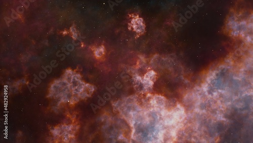 Deep space nebula with stars. Supernova Multicolor Starfield Space outer space background with nebulas and stars. Star clusters. © AlexMelas