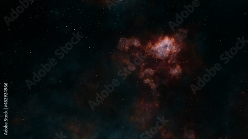 Deep space nebula with stars. Supernova Multicolor Starfield Space outer space background with nebulas and stars. Star clusters.