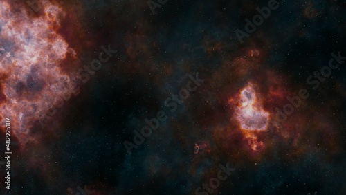 Science fiction fantasy in high resolution. Deep space nebula. star planet.
