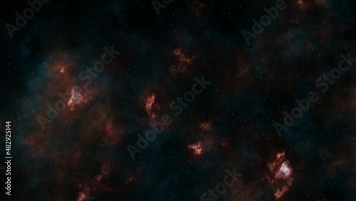 Science fiction fantasy in high resolution. Deep space nebula. star planet.