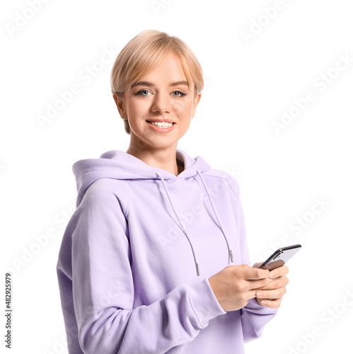 Beautiful young woman in st...