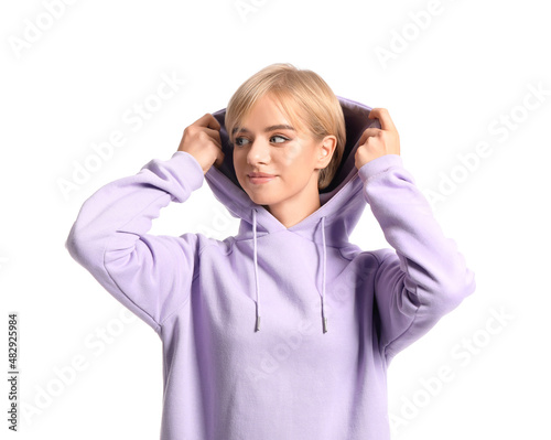 Beautiful young woman in st...