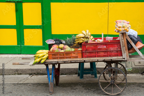 Street fruit stand in a Latin town in Colombia, Jardín