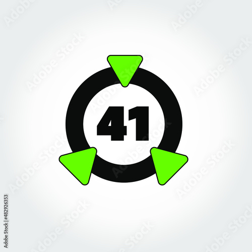Ring icon with triangles and numeral 41 inside