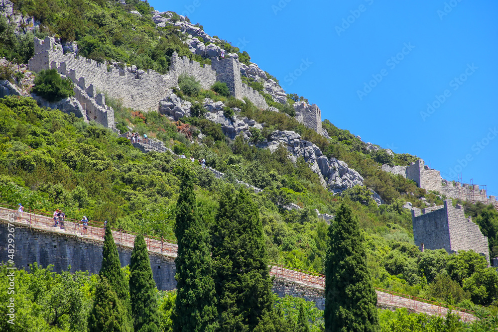 Defensive walls of Ston town, Peljesac Peninsula, Croatia