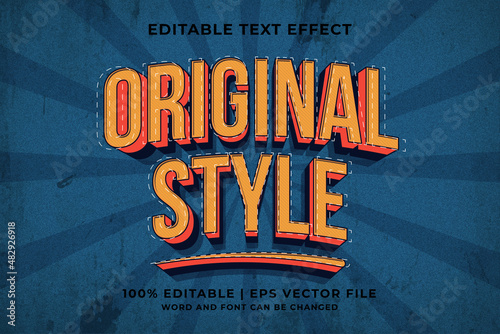 Editable text effect - Original Style 3d Retro template style premium vector
