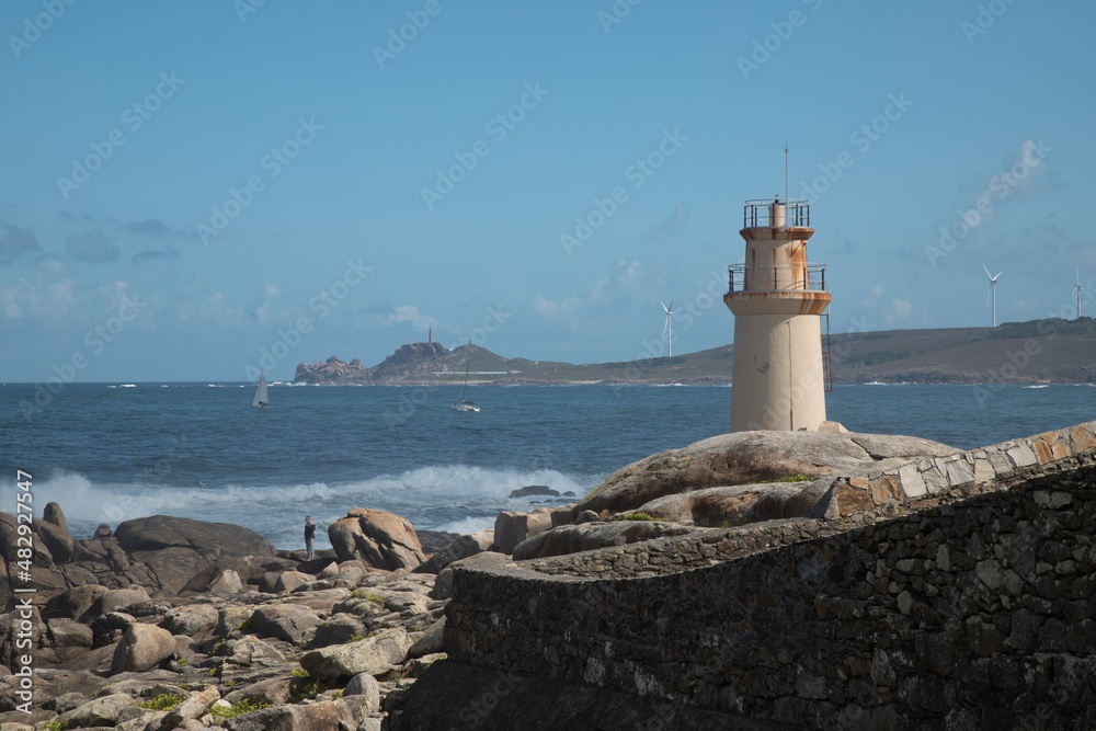 Lighthouse and coast in Muxia in Galicia