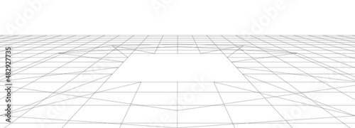 White background for presentation. Abstract dynamic wave of many lines. Vector perspective grid. Network or connection. Detailed lines forming an abstract background.