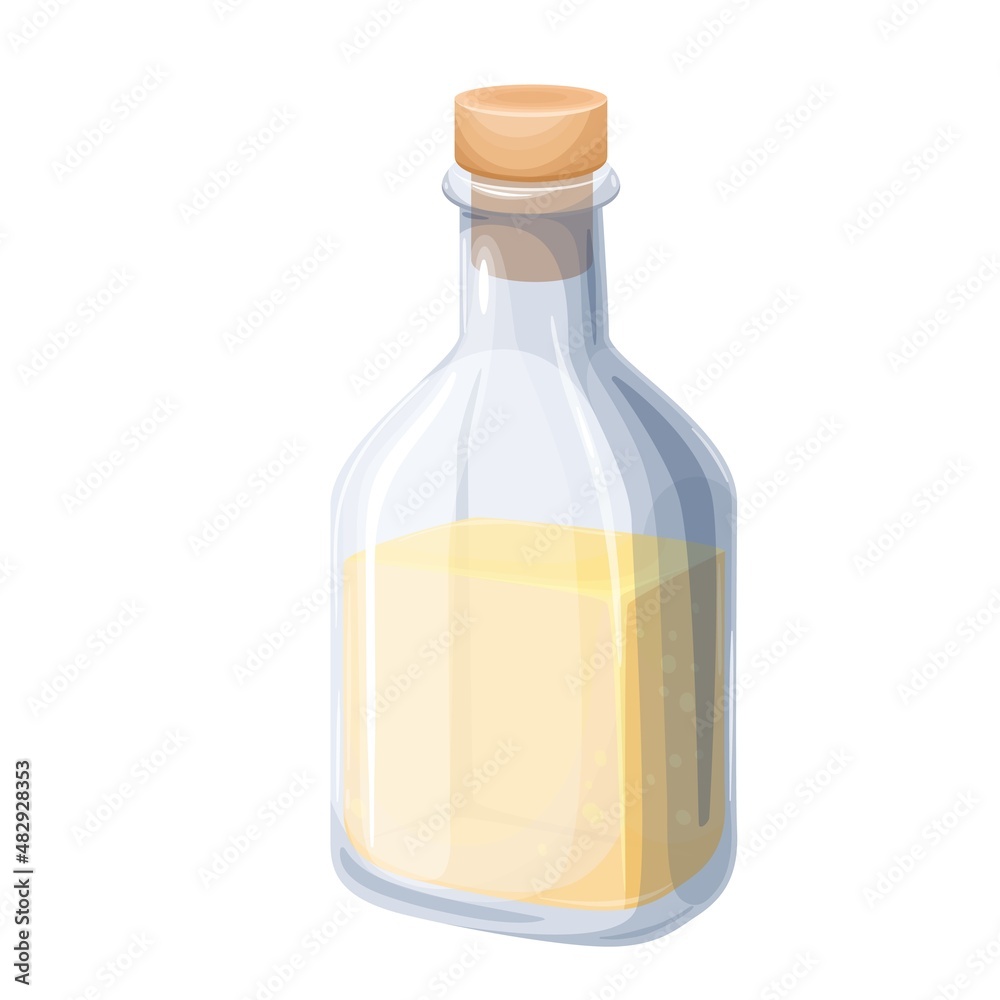 Coconut oil in glass bottle vector illustration. Coconut oil in glass bottle vector illustration.