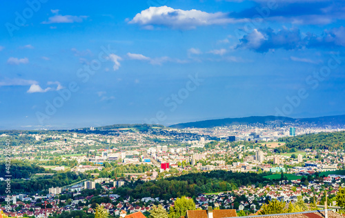 View from Bergdietikon to Dietikon next to Zurich