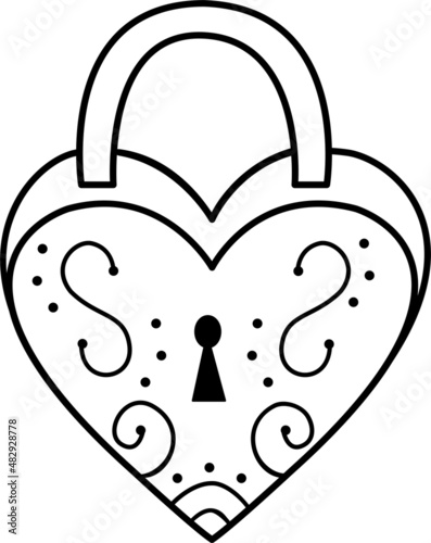 Vector image of a lock without a key.