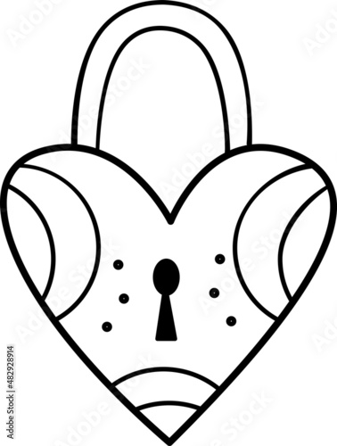 Vector image of a lock without a key.