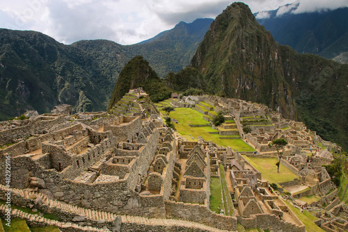 Inca citadel Machu Picchu in Peru photo