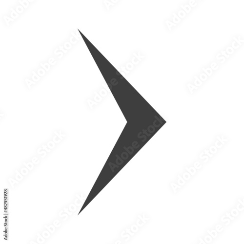 Arrow icon on a white background. Modern right arrow.