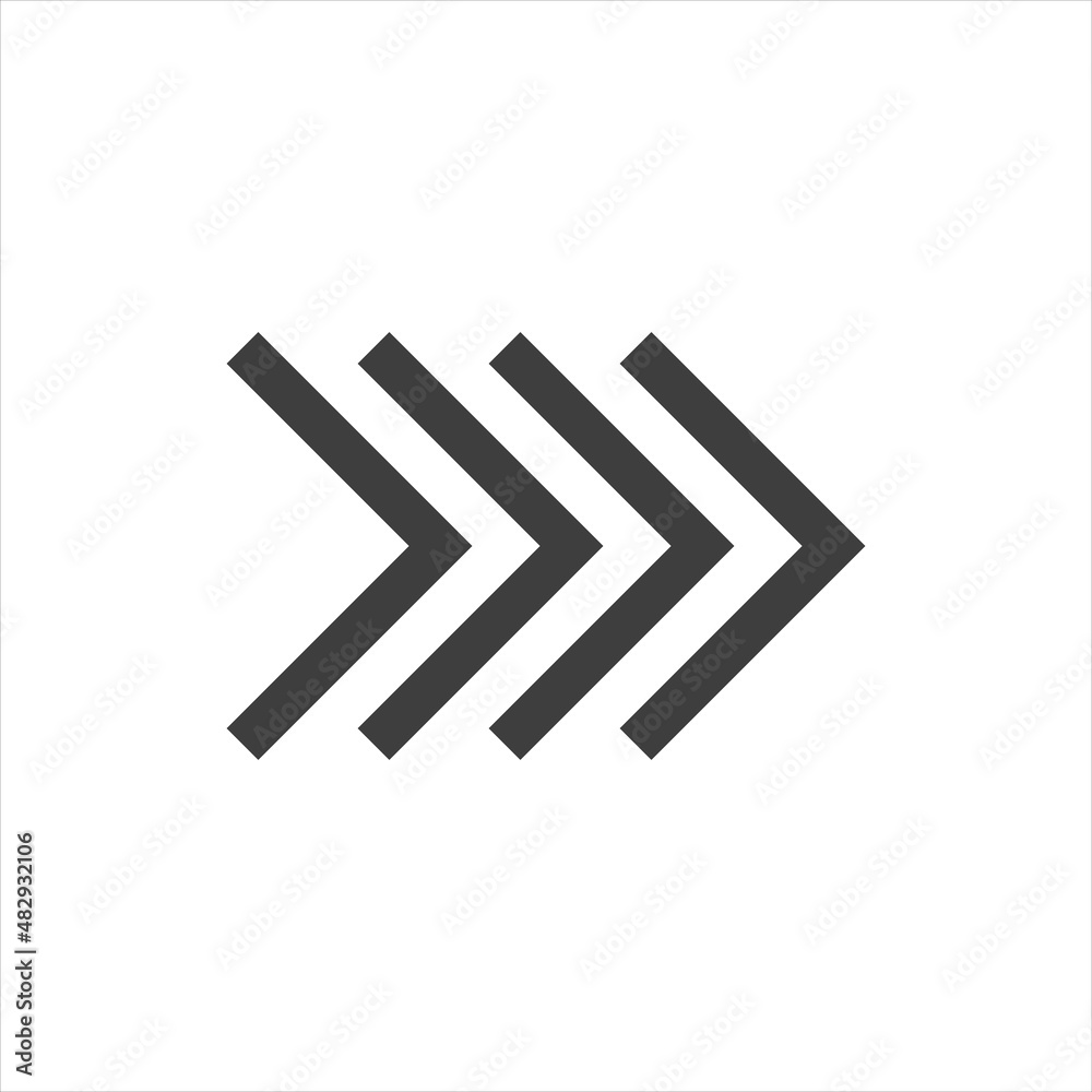 Arrow icon on a white background. Modern right arrow.