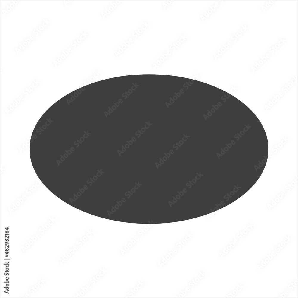 Ellipse icon on a white background. The geometric figure of an ellipse.